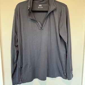 REI Gray/Slate Blue 1/4 Zip Men's Shirt